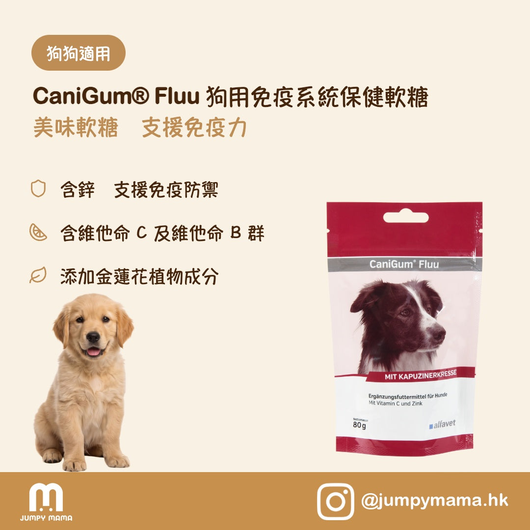 CaniGum® Fluu 增強抵抗力軟糖｜轉季・天氣轉變・呼吸道護理｜狗用 80g